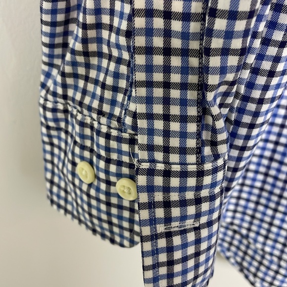 EUC PETER MILLAR Men’s Blue/Blk Plaid Long-Sleeve Button-Down Size M - Picture 5 of 8